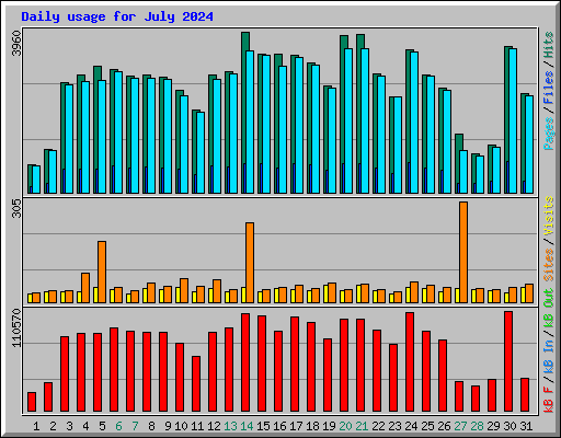 Daily usage for July 2024