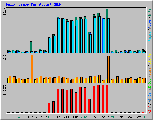 Daily usage for August 2024