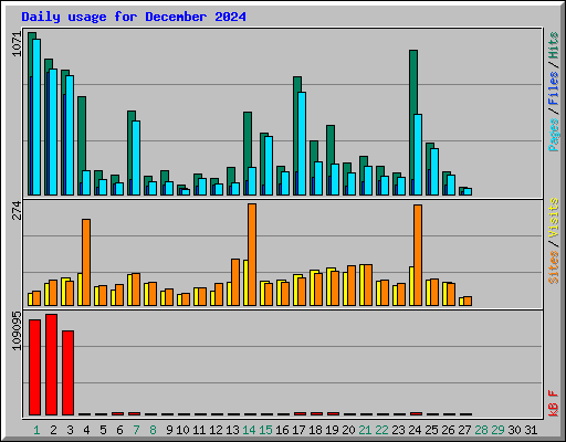 Daily usage for December 2024