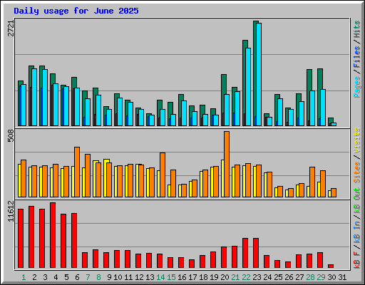 Daily usage for June 2025