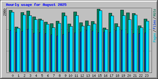 Hourly usage for August 2025