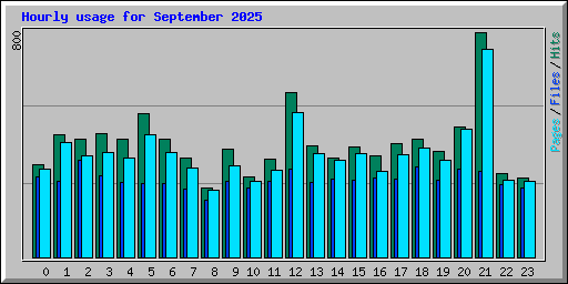 Hourly usage for September 2025