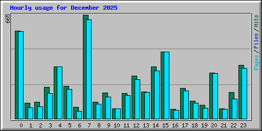 Hourly usage for December 2025