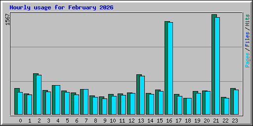 Hourly usage for February 2026